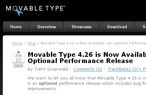 Movable Type 4.26 リリース