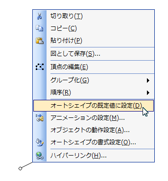 オートシェイプの規定値に設定