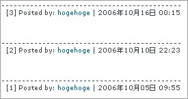 CommentOrderNumberByDescend プラグインによるコメント番号表示