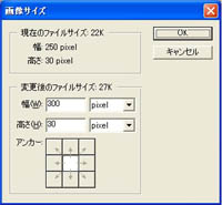 画像サイズ設定ウィンドウ