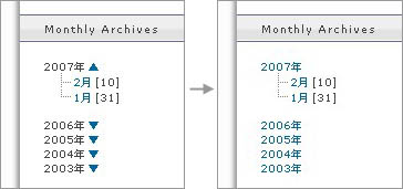 月別アーカイブリストの変更