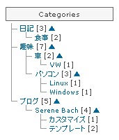 サブカテゴリー数を合計しない場合の例