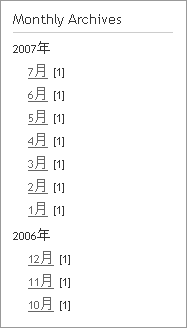 MT4 で月別アーカイブリストの年別表示