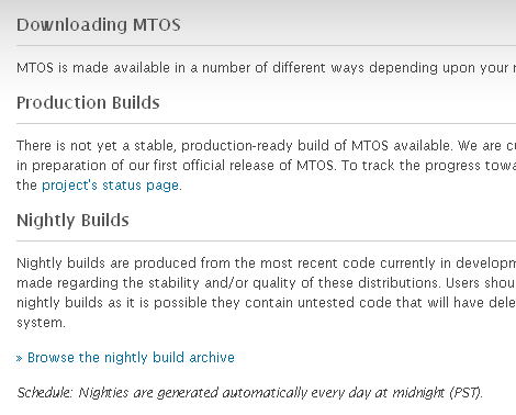 Downloading MTOS