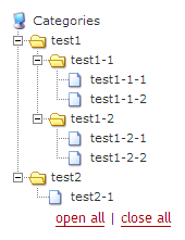 dTree によるサブカテゴリーリスト