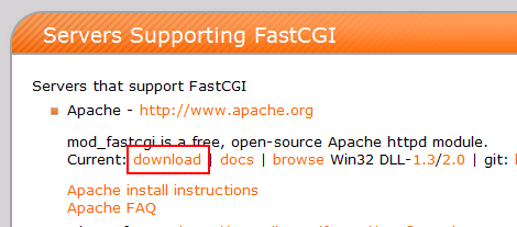 FastCGI Servers のページ