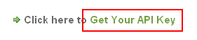 「Get Your API Key」をクリック