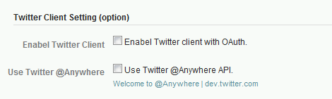 Twitter Client Setting