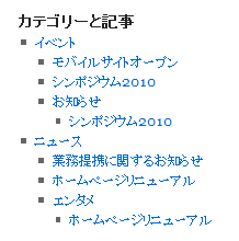 カテゴリーリストに記事一覧を表示するプラグイン