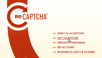 reCaptchaのトップページ