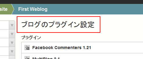 ブログのプラグイン設定