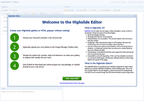 Welcome to the Highslide Editor