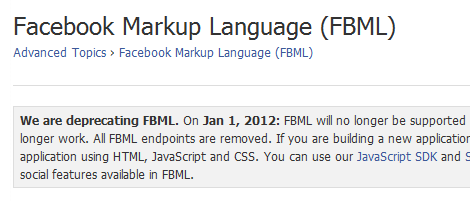 Facebook Markup Language (FBML)