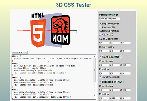 3D CSS Tester