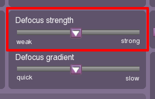 Defocus strength