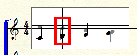 変換したい音符をクリック