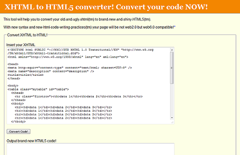 XHTML to HTML5 converter!