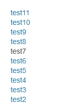 「test6」から1つ新しい記事に移動した一覧の表示