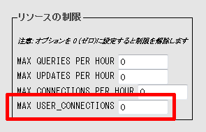 リソースの制限