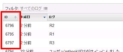 「ID」フィールドを表示