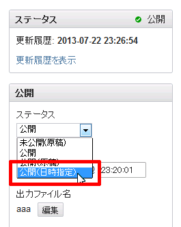 公開（日時指定）