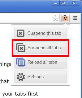 Suspend all tab