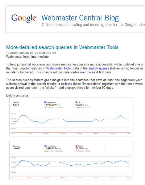 More detailed search queries in Webmaster Tools