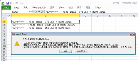 入力した数式は正しくありません