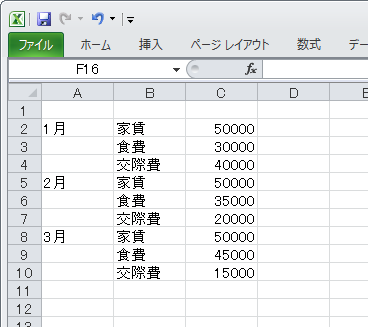 1月から3月の出費