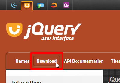 jQuery UIのページ